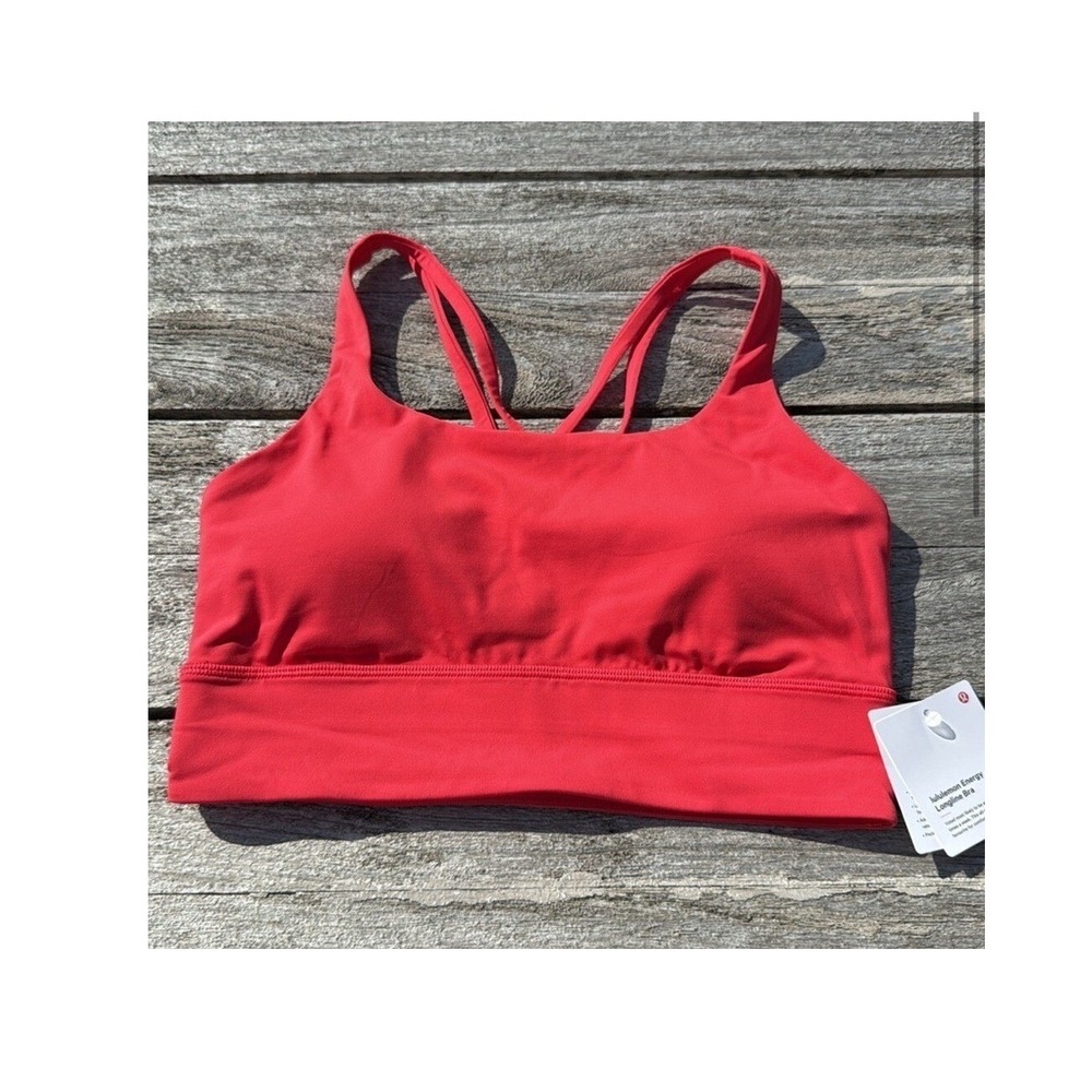 Lululemon Energy Longline Bra Red Glow Size 4 NWT B-D Cups ❤️